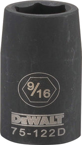 DeWALT DWMT75122OSP Deep Impact Socket, 9/16 in Socket, 1/2 in Drive, 6-Point, Steel, Black Oxide